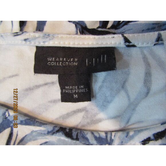 J. JILL WEARABLE COLLECTION SIZE M TUNIC TOP BLOUSE TROPICAL PATTERN PALM LEAVE - Picture 6 of 7